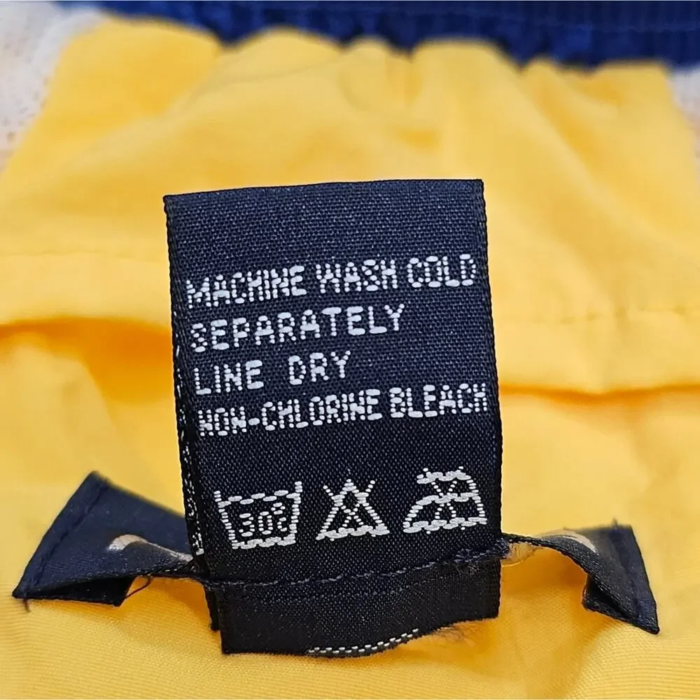 Nautica Drawstring and Elastic Waistband Yellow Swim Trunks Large